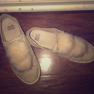 Tan slide on sneakers